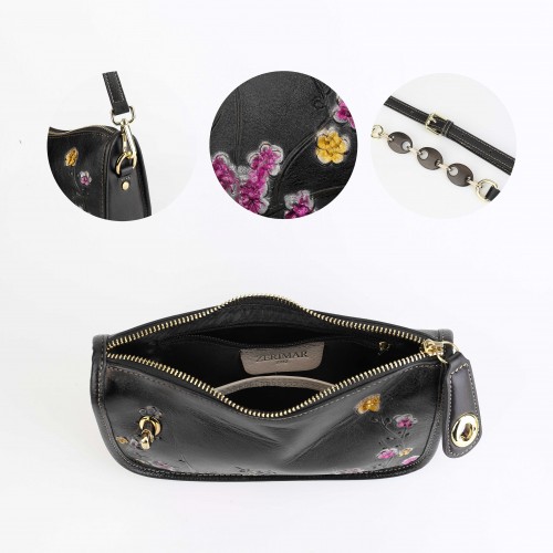 Sac en cuir gaufré avec anse courte réglable 22x15x8 cm BOKETTO