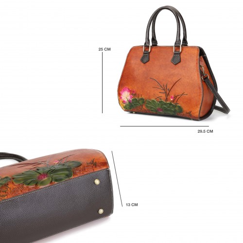 Sac en cuir gravé avec...