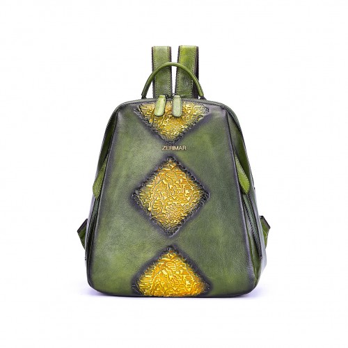 Sac à dos en cuir avec fermetures éclair 26x31x11 cm VUELVE