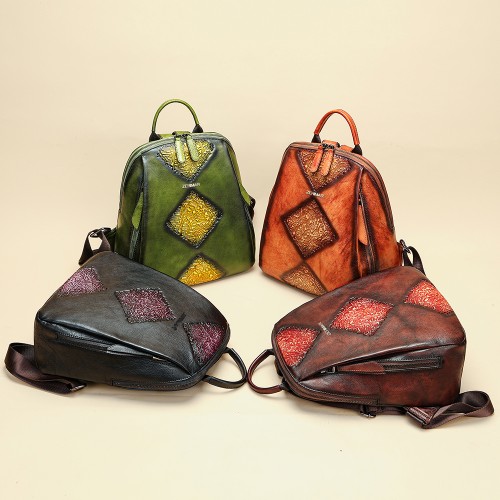 Sac à dos en cuir avec fermetures éclair 26x31x11 cm VUELVE