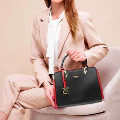 Sac en cuir à double anse 27x20x10 cm CRUDELIA