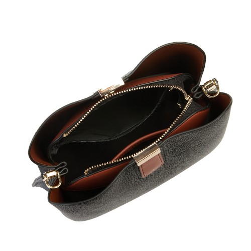 Sac en cuir avec fermeture éclair 22x18x11 cm WHITEN