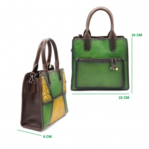 Sac en cuir à double anse 24x23x8 cm ETANBA