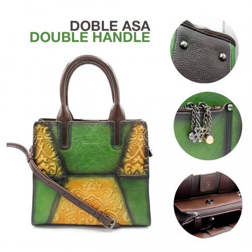 Sac en cuir à double anse 24x23x8 cm ETANBA