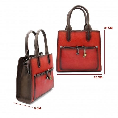 Sac en cuir à double anse 24x23x8 cm ETANBA