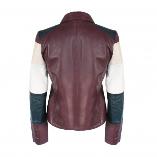 Veste en cuir multicolore modèle TAIR