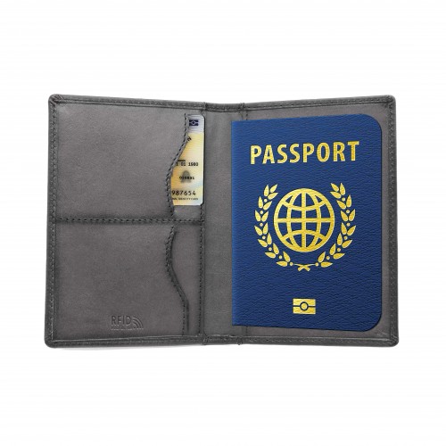 Protège-passeport multi-usages en cuir 14,5x10 cm OCEAN&APACHE