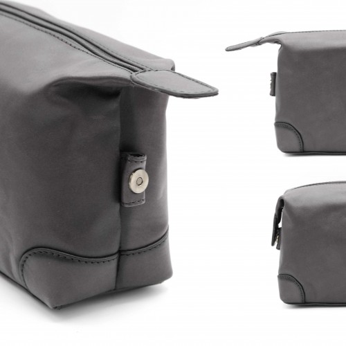 Trousse de toilette en cuir avec fermeture éclair 15x22x8 cm OCEAN&APACHE