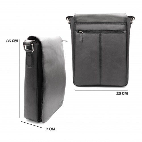 Sac bandoulière en cuir 35x25x7 cm OCEAN&APACHE