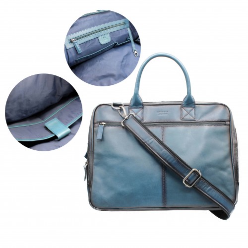 Porte-documents multi-espaces en cuir 30x40x8,5 cm OCEAN&APACHE