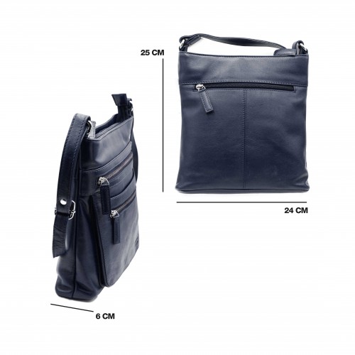 Sac bandoulière en cuir 25x24x6 cm BLOCK