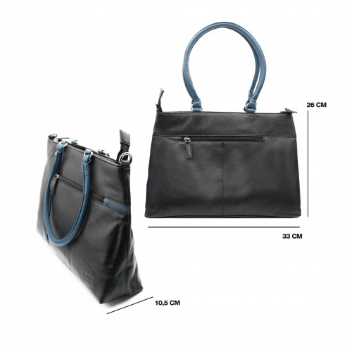 Sac en cuir à double anse 26x33x10,5 cm NIGHTE