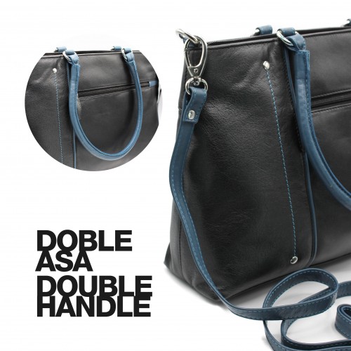 Sac en cuir à double anse 26x33x10,5 cm NIGHTE