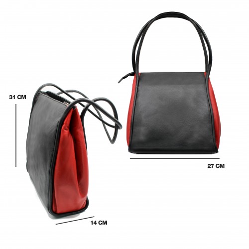 Sac en cuir double largeur 31x27x14 cm CHUEA