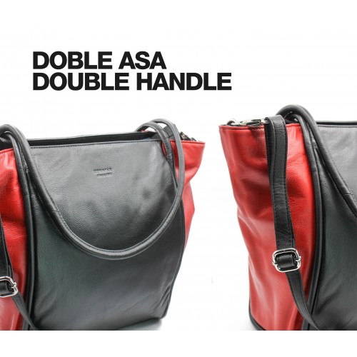 Sac en cuir double largeur 31x27x14 cm CHUEA