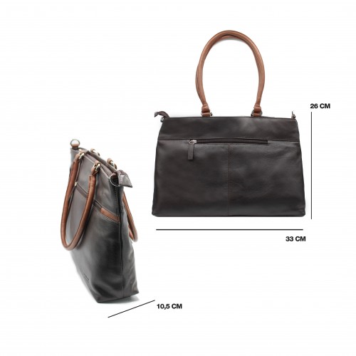 Sac en cuir à double anse 26x33x10,5 cm NIGHTE