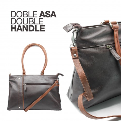 Sac en cuir à double anse 26x33x10,5 cm NIGHTE