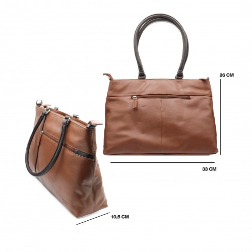 Sac en cuir à double anse 26x33x10,5 cm NIGHTE