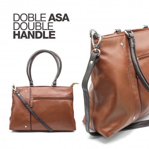 Sac en cuir à double anse 26x33x10,5 cm NIGHTE