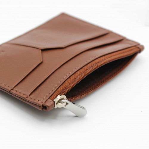 Porte-cartes en cuir avec fermeture éclair modèle DEGRA 8x11 cm