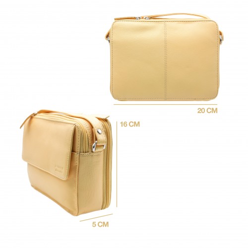 Sac bandoulière en cuir 16x20x5 cm MALIBU