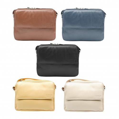 Sac bandoulière en cuir 16x20x5 cm MALIBU