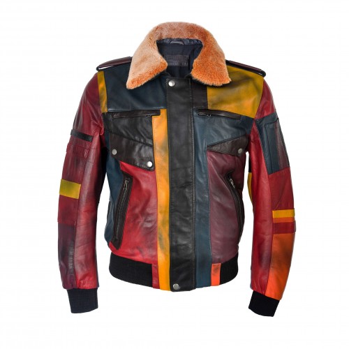 Veste patchwork multicolore...