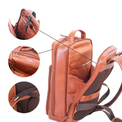Sac à dos en cuir naturel 39x26x16 cm KOSI