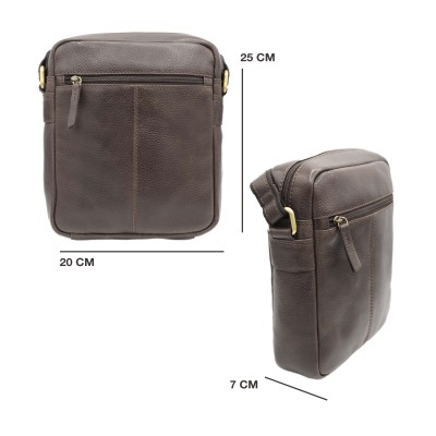 Sac bandoulière en cuir modèle POKO 25x20x7 cm
