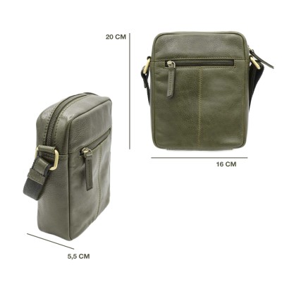 Sac bandoulière en cuir modèle GHOST 20x16x5,5 cm