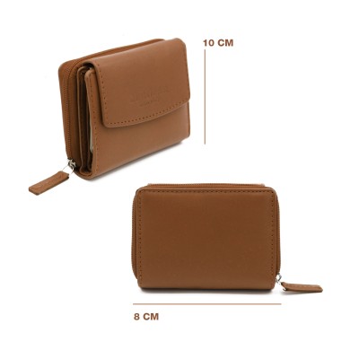 Portefeuille multi-usages en cuir 10x8 cm