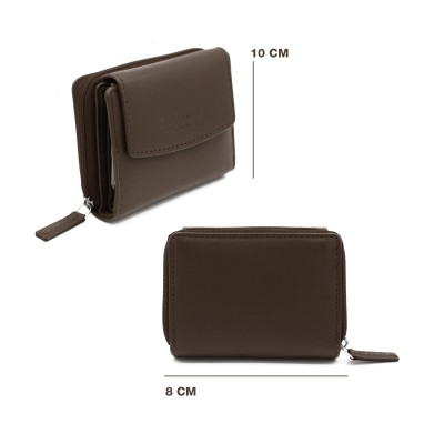 Portefeuille multi-usages en cuir 10x8 cm