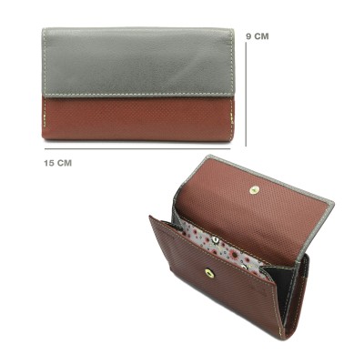 Portefeuille multi-usages en cuir 15x9 cm