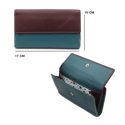 Portefeuille multi-usages en cuir 17x10 cm