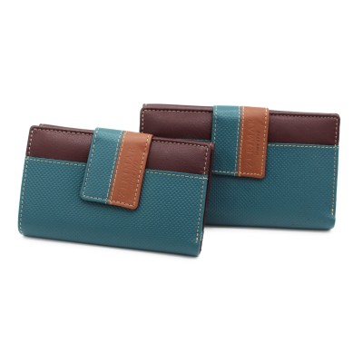 Portefeuille multi-usages en cuir 17x10 cm