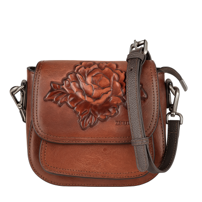 Sac en cuir embossé 19x19x8 cm ROSAE