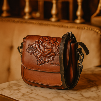 Sac en cuir embossé 19x19x8 cm ROSAE