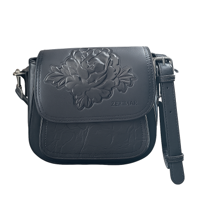 Sac en cuir embossé 19x19x8 cm ROSAE