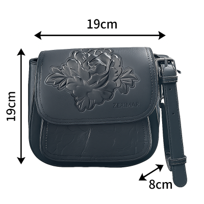 Sac en cuir embossé 19x19x8 cm ROSAE