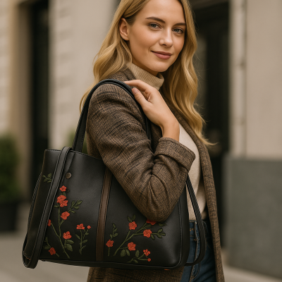 Sac à main en cuir à double anse 24x30x13 cm FIORI