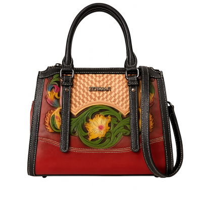 Sac à main en cuir à double anse 23x25x10 cm BUCLE