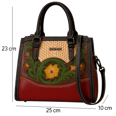 Sac à main en cuir à double anse 23x25x10 cm BUCLE