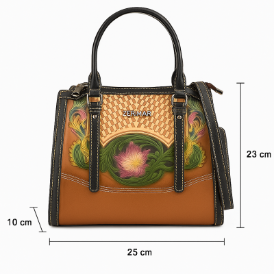 Sac à main en cuir à double anse 23x25x10 cm BUCLE