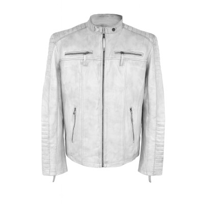 Veste en cuir avec détail en relief modèle NAVAR