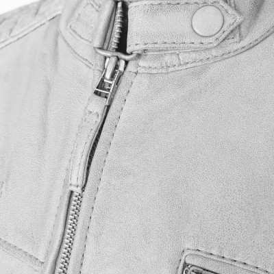 Veste en cuir avec détail en relief modèle NAVAR