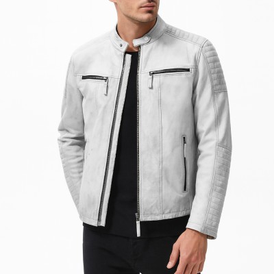 Veste en cuir avec détail en relief modèle NAVAR