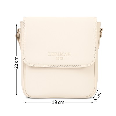Sac bandoulière en cuir 22x19x6 cm SERA
