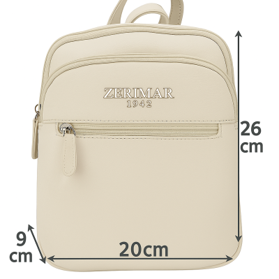 Sac à dos en cuir naturel 26x20x9 cm LISSE