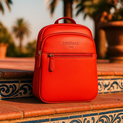 Sac à dos en cuir naturel 26x20x9 cm LISSE