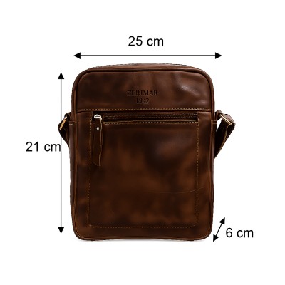 Sac bandoulière en cuir modèle 21x25x6 cm GLOE